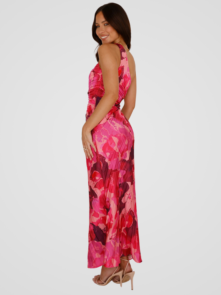 ONE-SHOULDER PLEATED DRESS AURORA