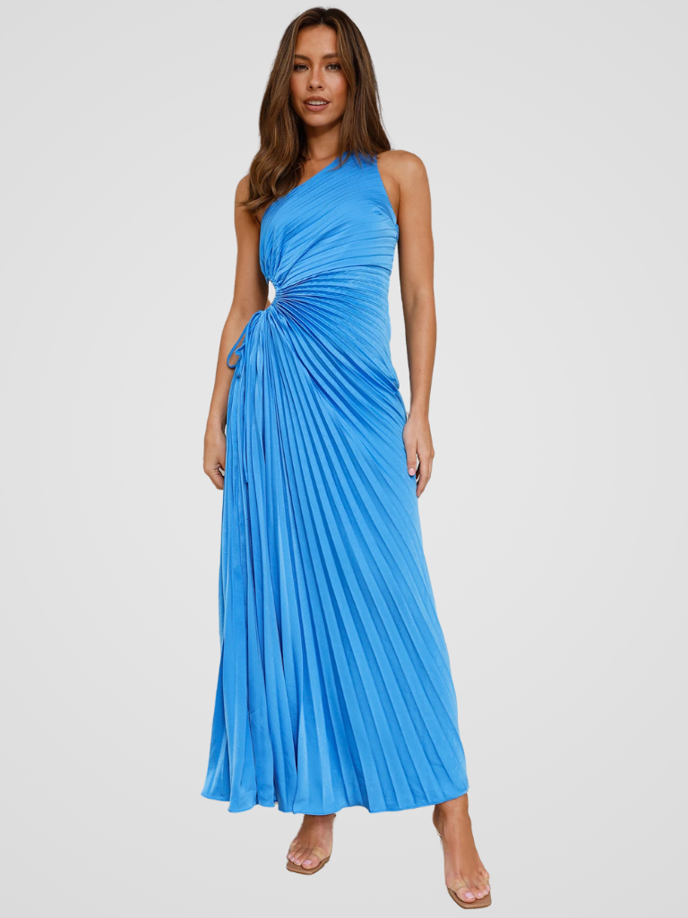 ONE-SHOULDER PLEATED DRESS AURORA
