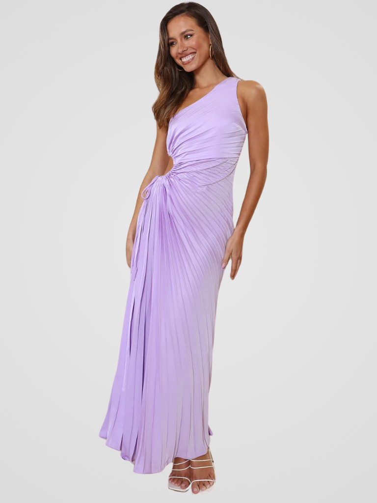 ONE-SHOULDER PLEATED DRESS AURORA