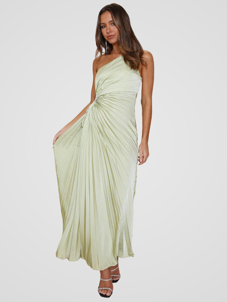 ONE-SHOULDER PLEATED DRESS AURORA