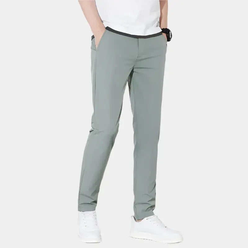 Elastic Waist Basic Trousers