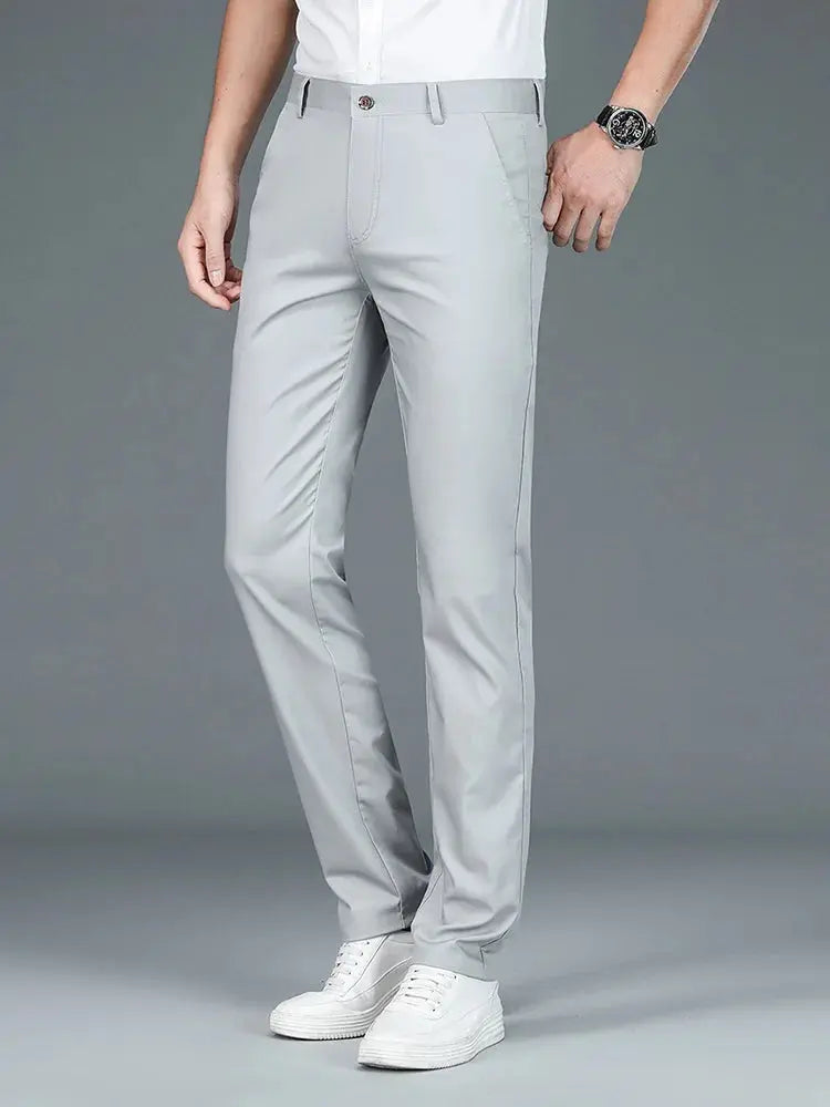 Minimalist Straight Leg Bamboo Fibre Trousers