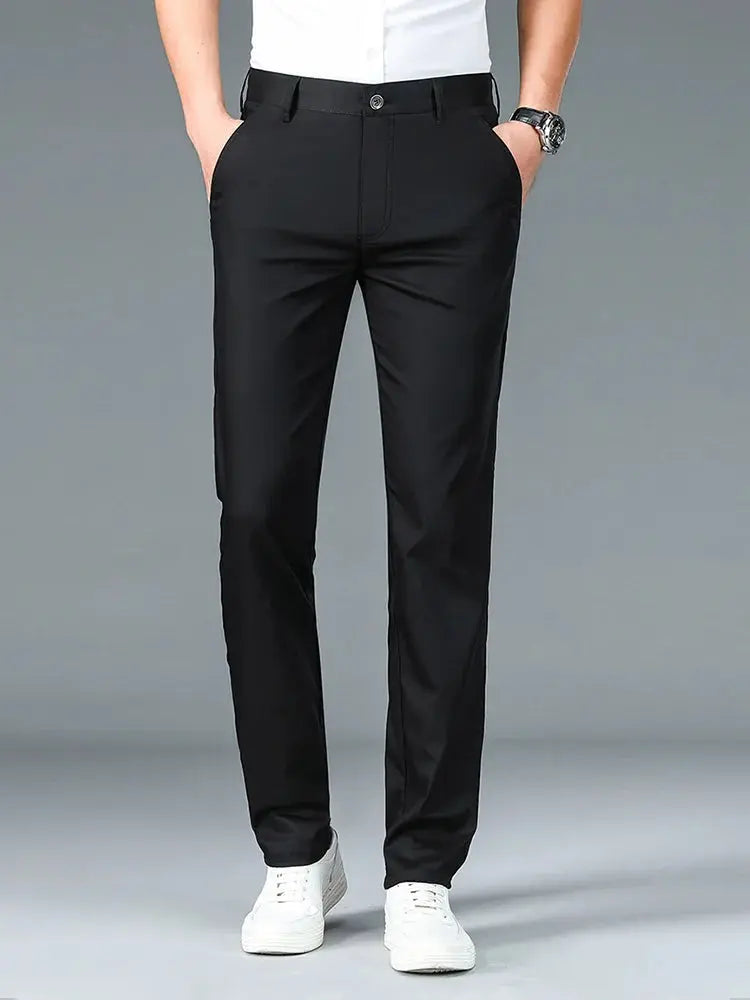 Minimalist Straight Leg Bamboo Fibre Trousers
