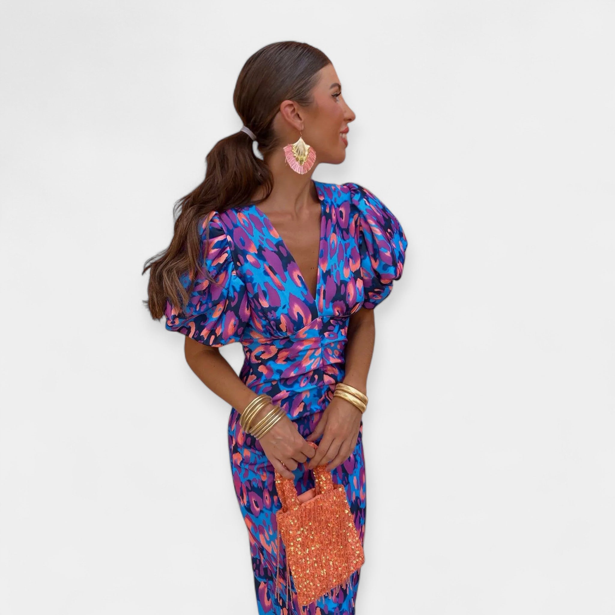 Ruffled Dress with Sleeves