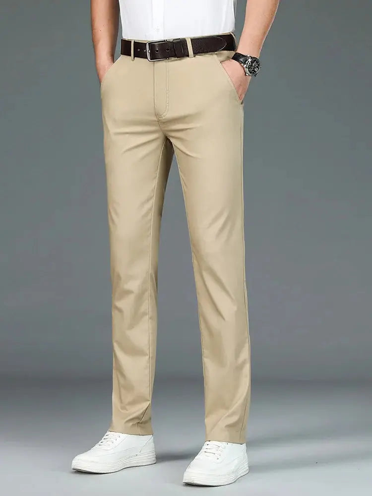 Minimalist Straight Leg Bamboo Fibre Trousers