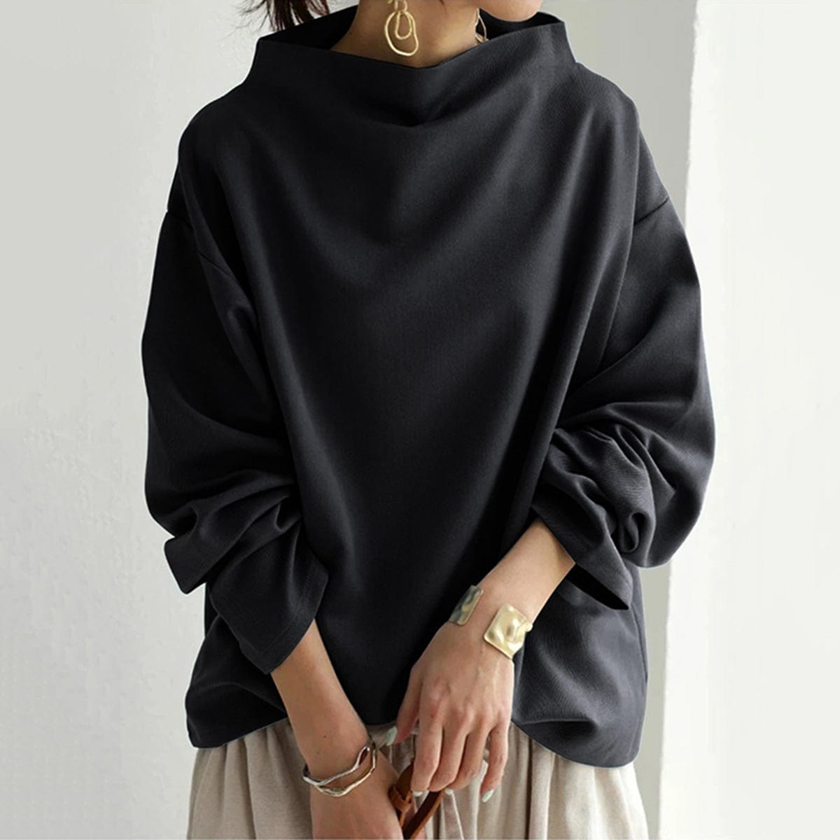 ARIA - SOFT KNIT HIGH NECK TOP