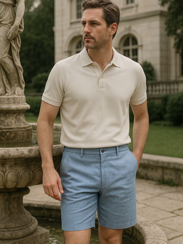 Horizon Blue Linen Shorts - Finley & Family