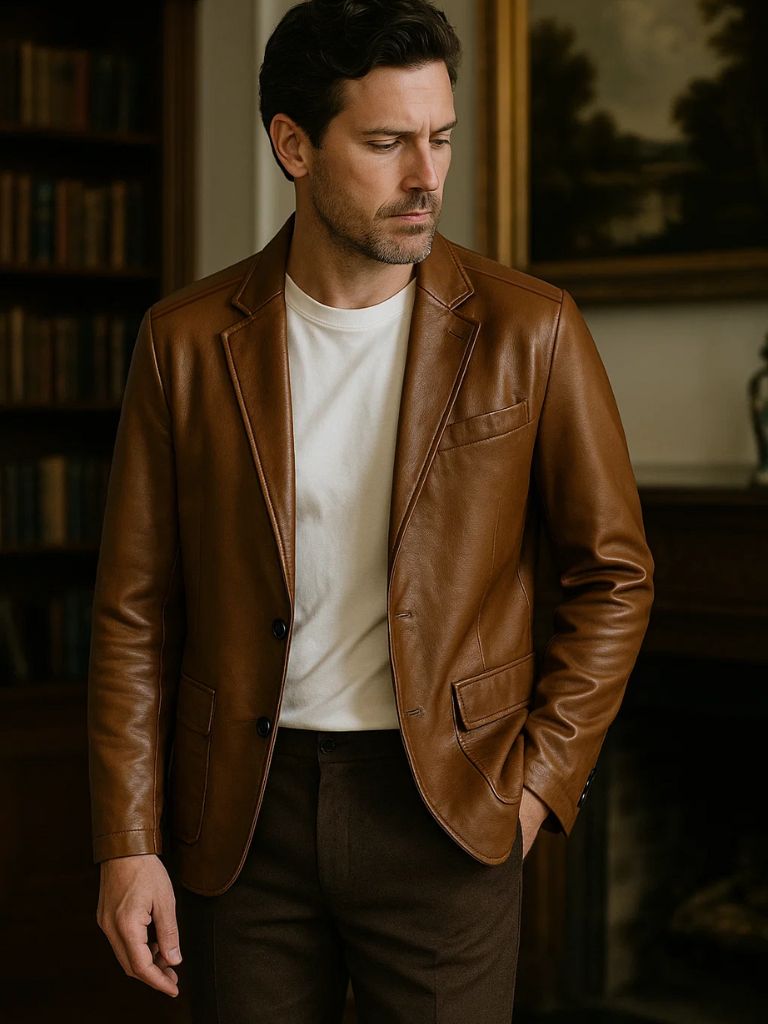 Finley & Family Bold Caramel Leather Jacket