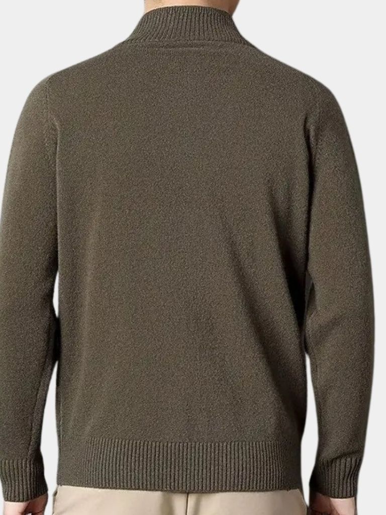 Finley & Family Roll Neck Cashmere Zip Pullover