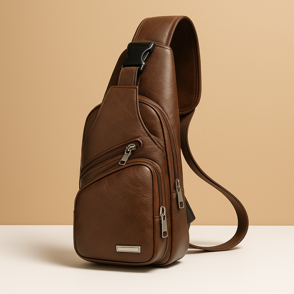Classy leather anti-theft crossbody bag for men | Declan