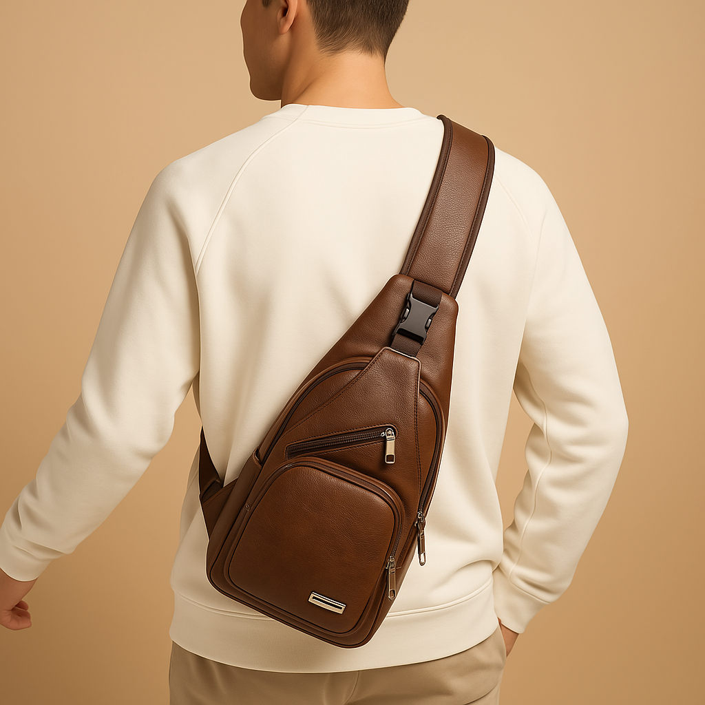 Classy leather anti-theft crossbody bag for men | Declan