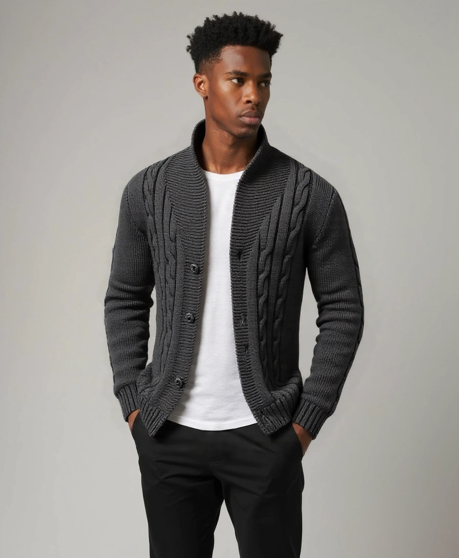 Elegant Knitted Cardigan for Men - Finley & Family