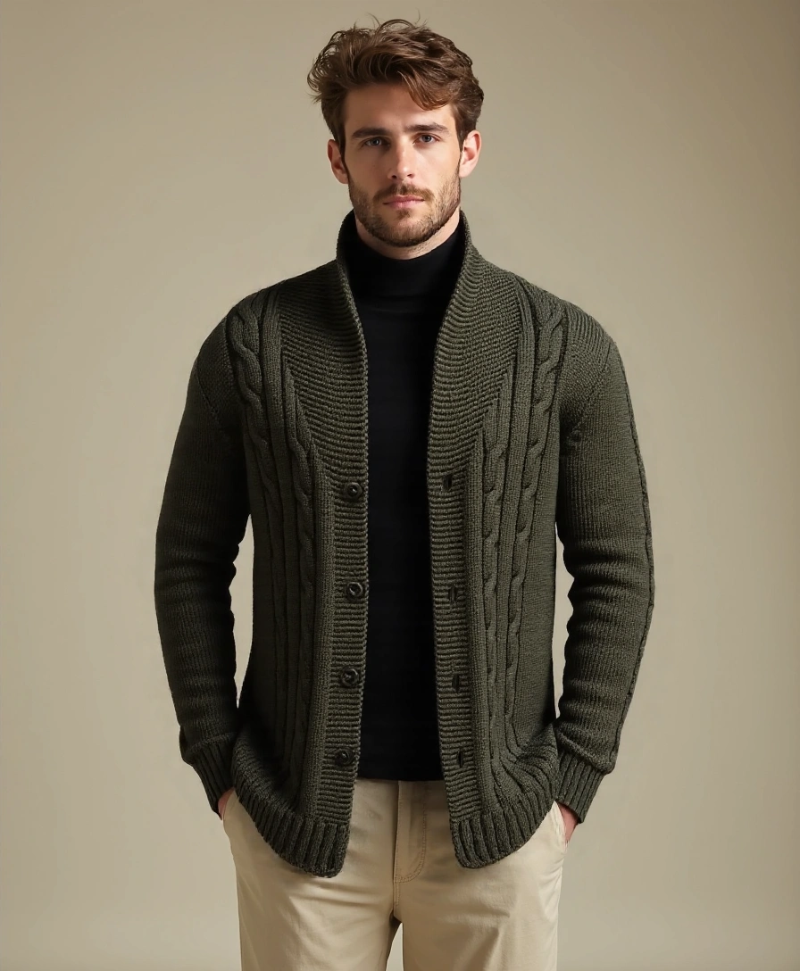 Elegant Knitted Cardigan for Men - Finley & Family