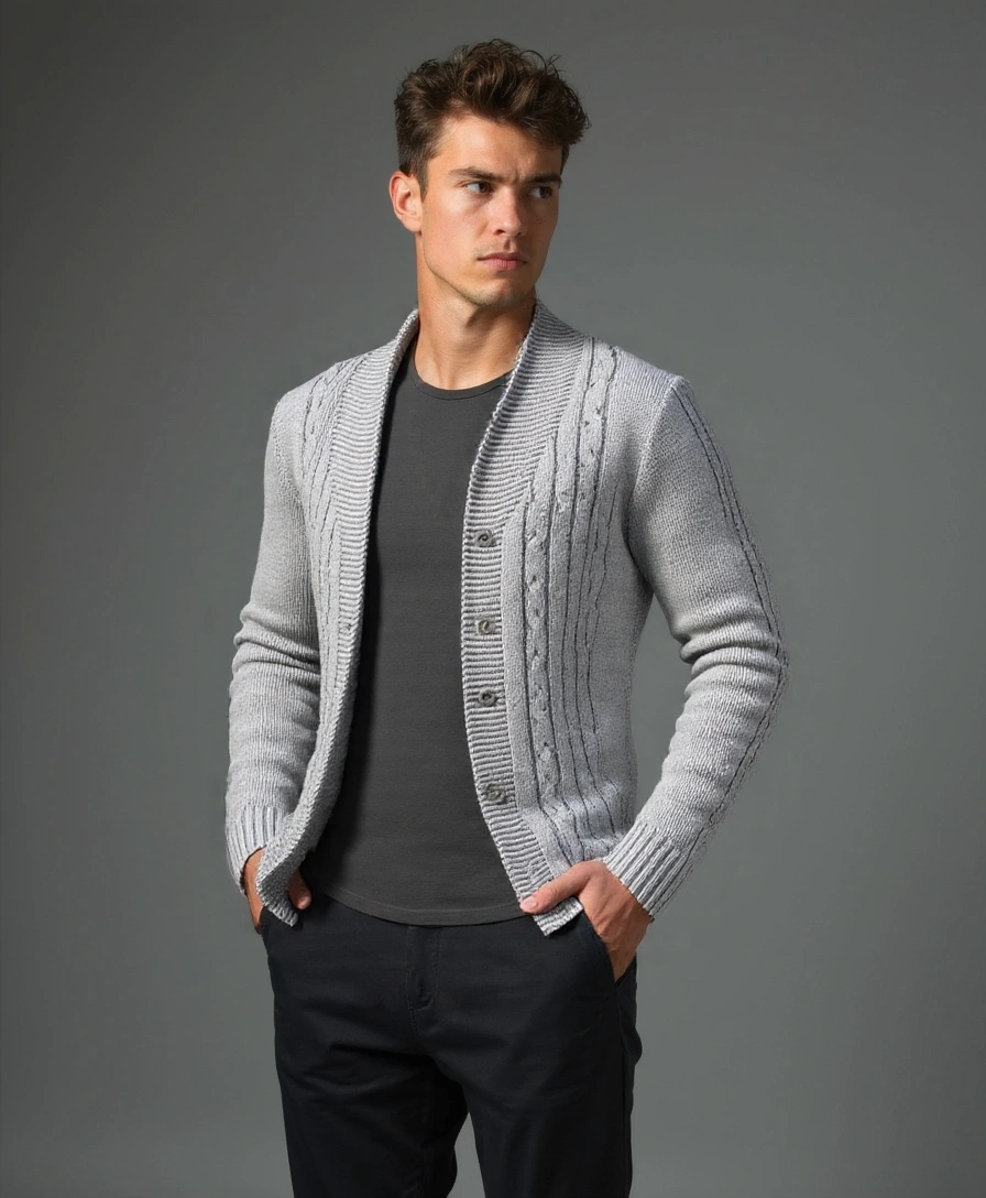Elegant Knitted Cardigan for Men - Finley & Family