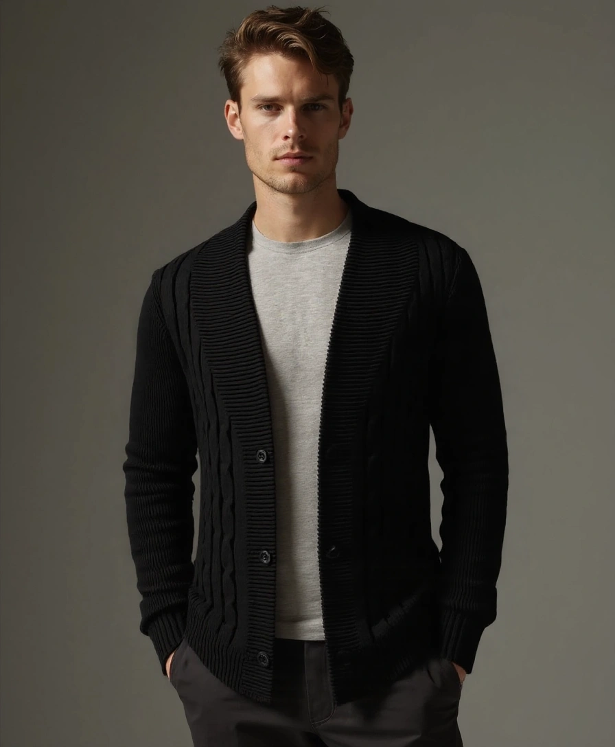 Elegant Knitted Cardigan for Men - Finley & Family