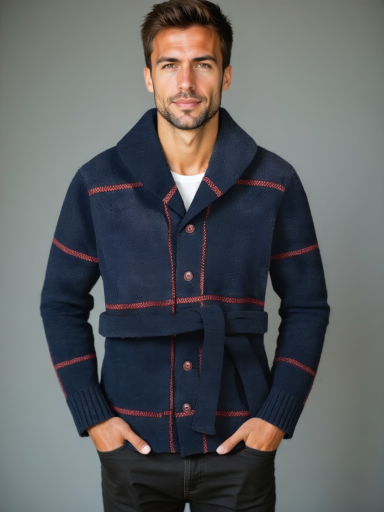 Knitted Coat with Belt Rome - Finley & Family