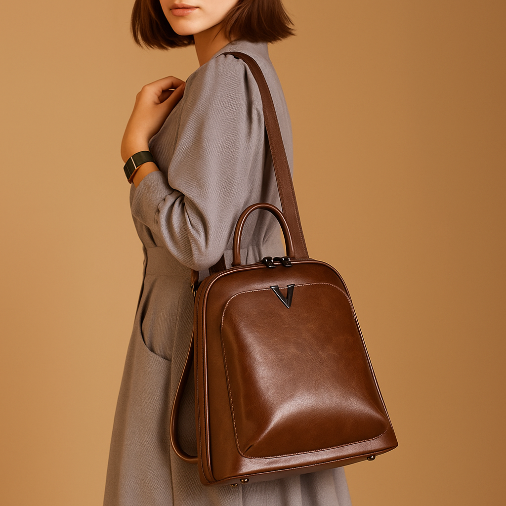 Convertible leather backpack handbag for women | Amelia