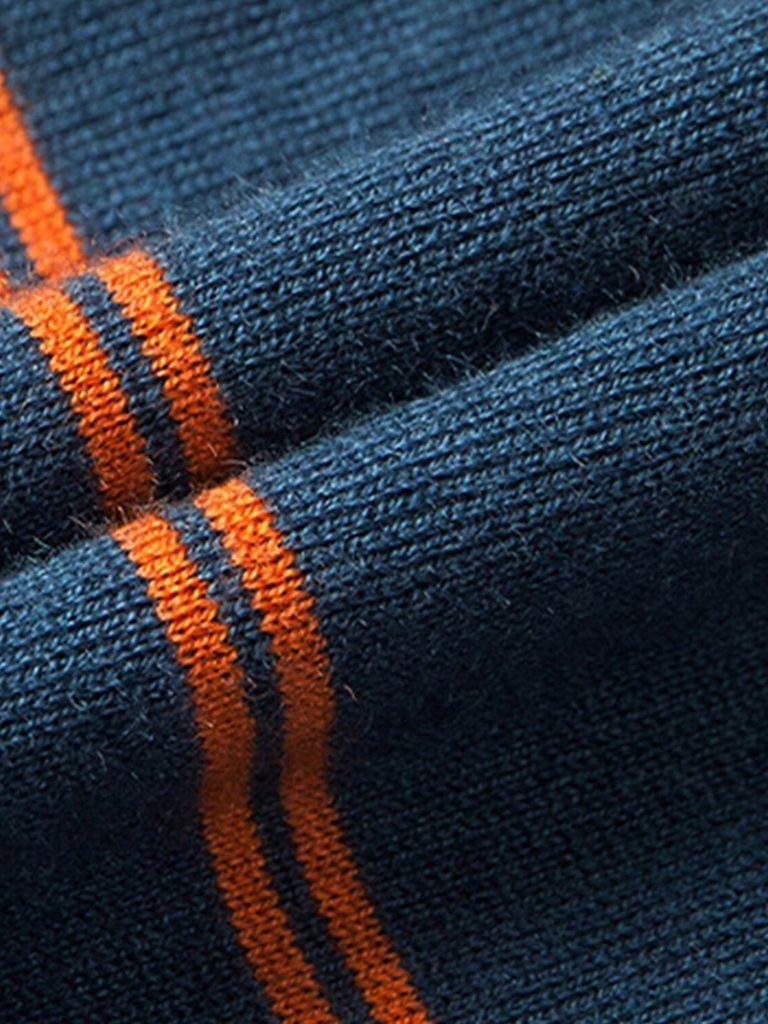 Navy Striped Polo at Sunset - Finley & Family