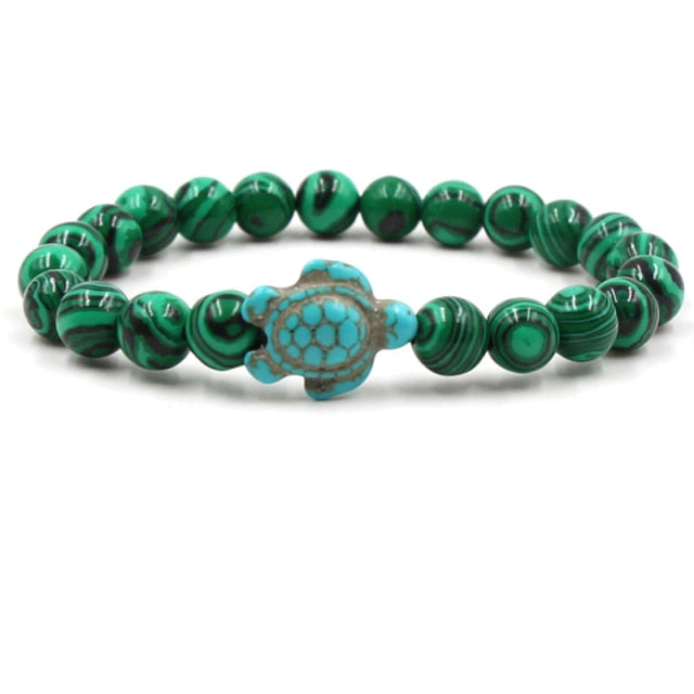 Bracelets with Unique Natural Stone Beads in Turtle Shape