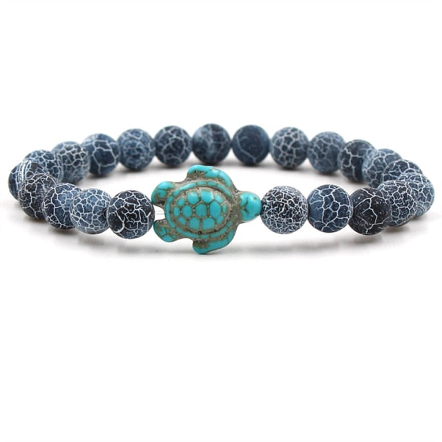 Bracelets with Unique Natural Stone Beads in Turtle Shape