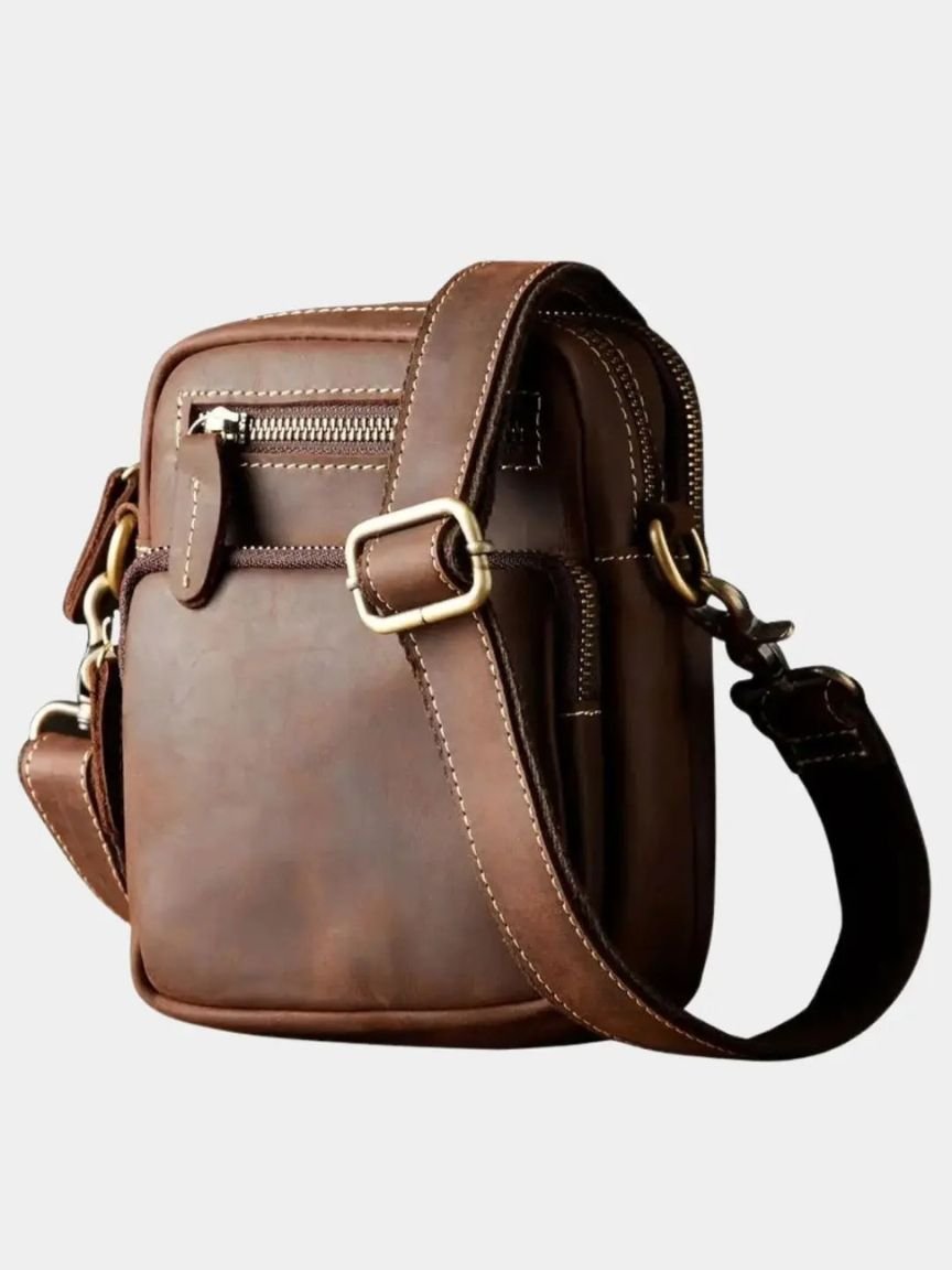 Finley & Family Men's Vintage Leather Shoulder Bag