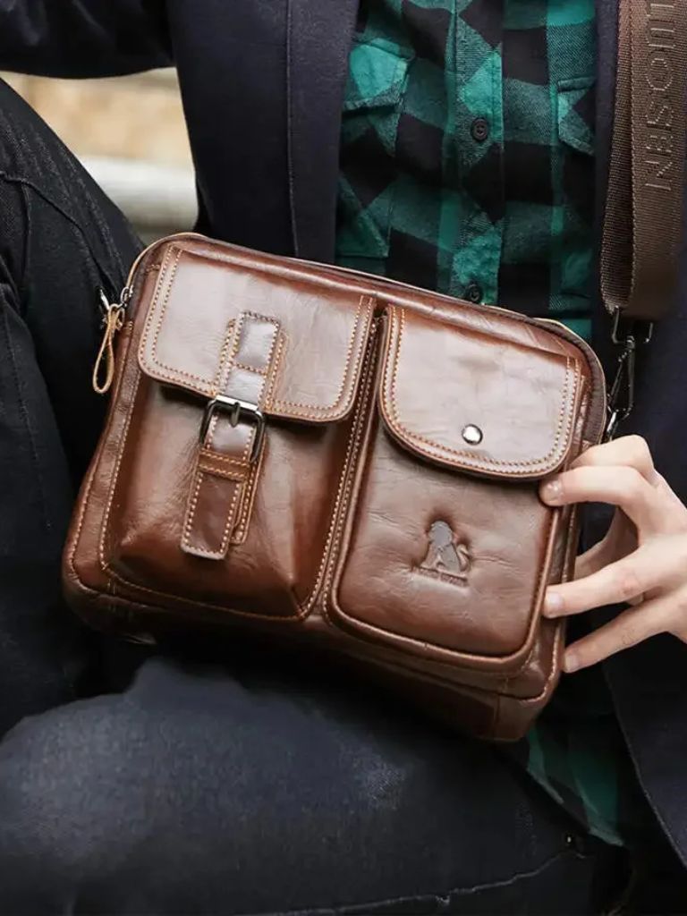 Finley & Family Vintage-Inspired Square Leather Crossbody Bag