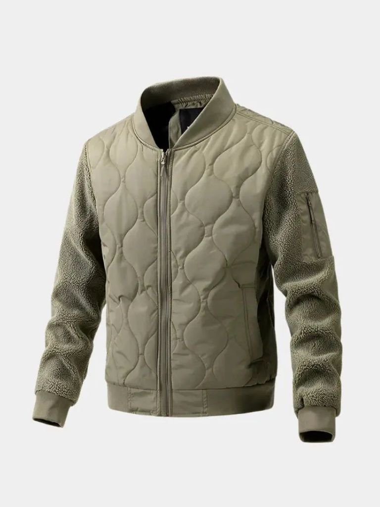 Finley & Family Padded Sherpa Sleeve Bomber Jacket