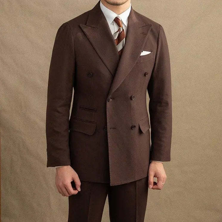 Dark Brown Gabardine Suit (Jacket + Trousers)